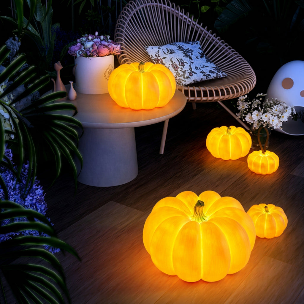 Solar Pumpkin Garden Light – Resin Illuminated Pumpkin Lawn Décor