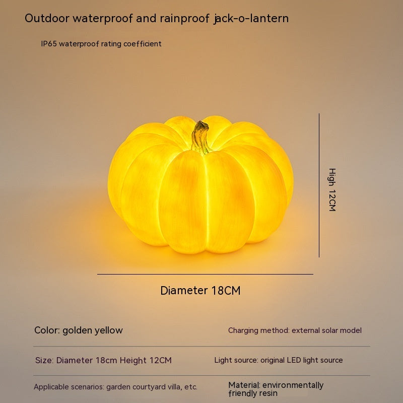 Solar Pumpkin Garden Light – Resin Illuminated Pumpkin Lawn Décor