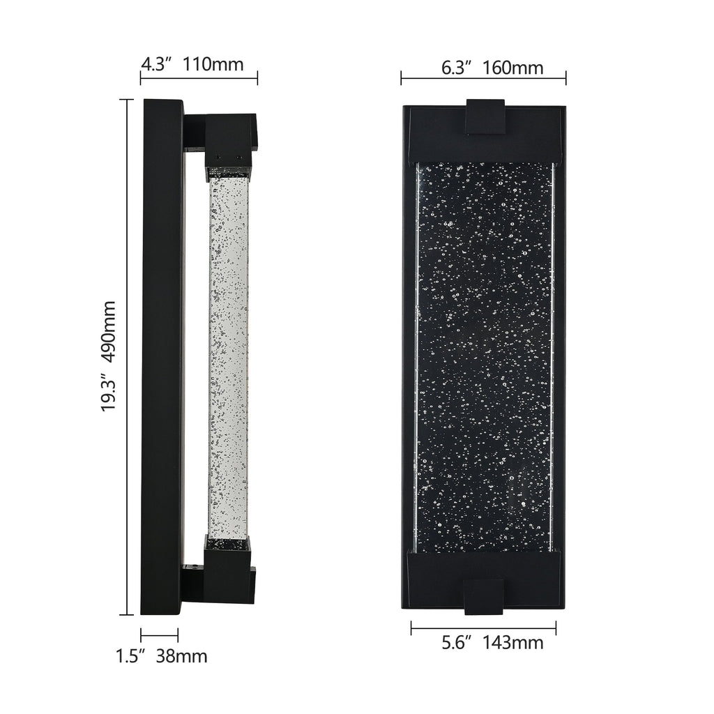 Black Aluminum Finish Outdoor Wall Light