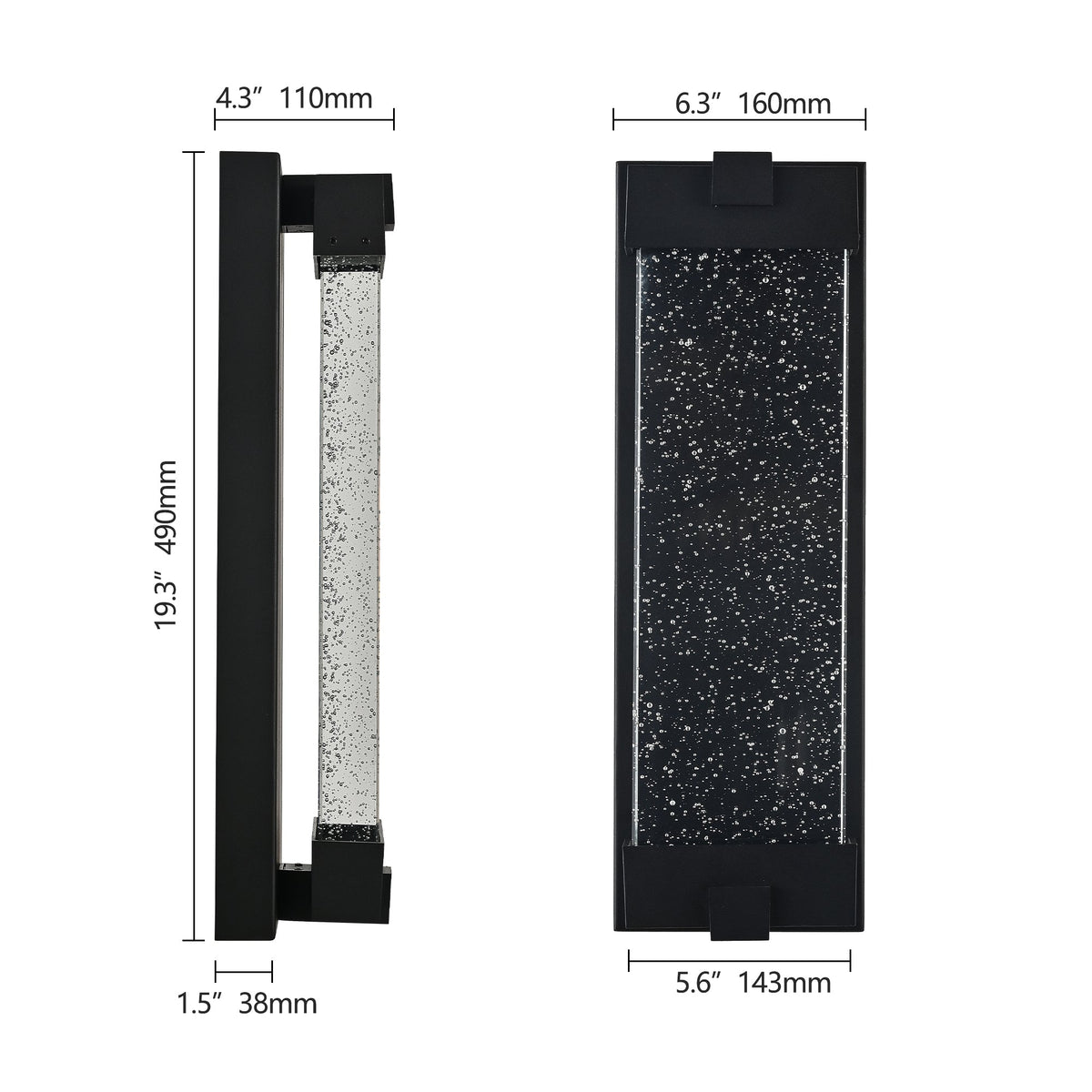 Black Aluminum Finish Outdoor Wall Light
