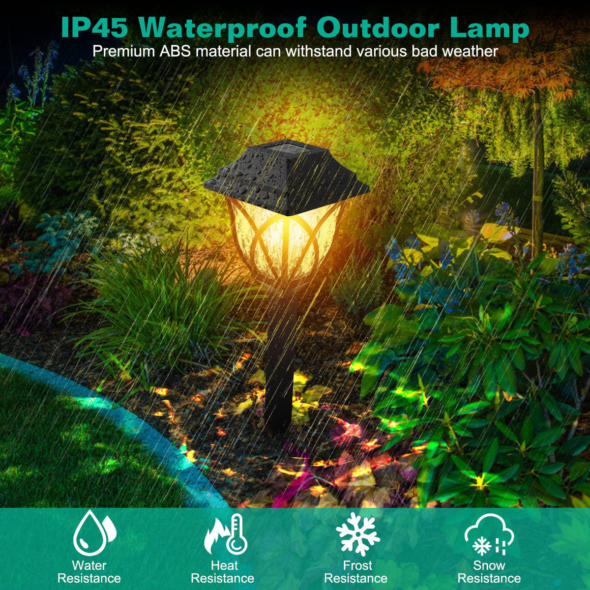 6-Pack Solar Stake Lights – IP45 Waterproof Outdoor Pathway & Landscape Lights