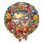 Christmas Wreath 36"-Inch Outdoor Indoor Decor Wooden Christmas Decoration by G. Debrekht - Christmas Decor - 8652802F