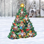 Gnomes-Themed Christmas Tree Outdoor Indoor Decor Wooden Christmas Decoration by G. Debrekht Christmas Decor - 8191512F