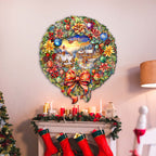 Christmas Wreath 36"-Inch Outdoor Indoor Decor Wooden Christmas Decoration by G. Debrekht - Christmas Decor - 8652802F