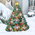Gnomes-Themed Christmas Tree Outdoor Indoor Decor Wooden Christmas Decoration by G. Debrekht Christmas Decor - 8191512F