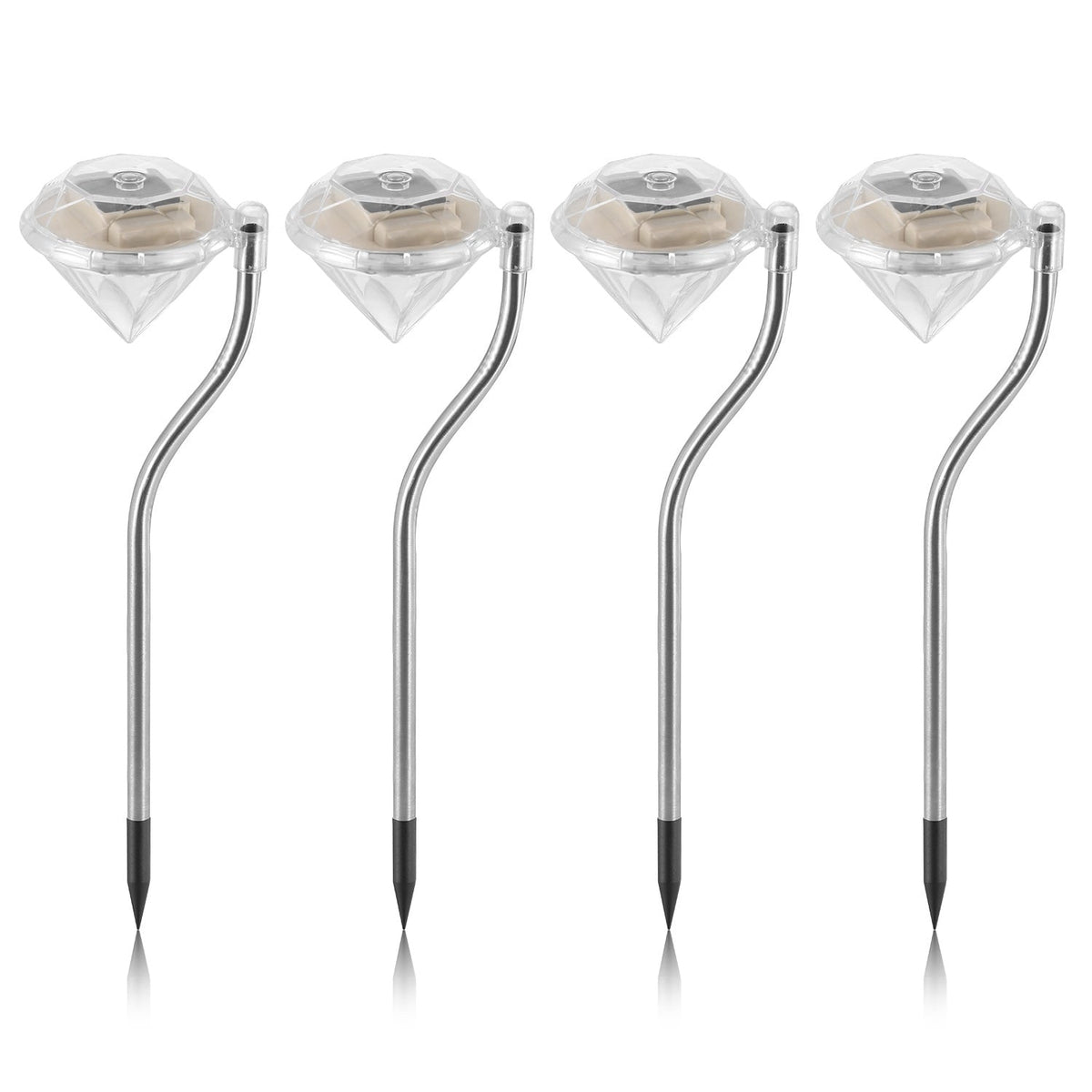 4-Pack Solar Diamond Garden Lights – 7-Color Changing IP65 Waterproof Pathway Stake Lights
