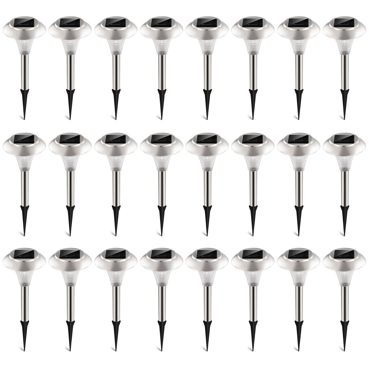 24-Pack Solar Garden Lights – Color-Changing IP44 Waterproof Pathway & Landscape Lights