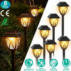 6-Pack Solar Stake Lights – IP45 Waterproof Outdoor Pathway & Landscape Lights