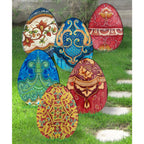 Easter Faberge Eggs Outdoor Garden Decor Set of 3 by G. DeBrekht - Easter Spring Decor - 8198712-1M-S6