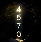 Home Address Solar Pillar Light - Steel