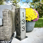 Home Address Wildflower Solar Pillar Light - Steel