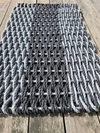 Black & Light Gray Double Weave Lobster Rope Doormat