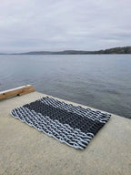 Black & Light Gray Double Weave Lobster Rope Doormat