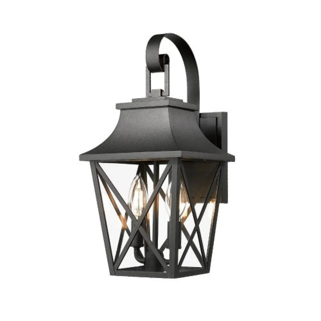 Modern Outdoor Wall Light Fixture with 2 Waterproof Glass Lights