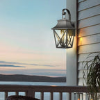 Modern Outdoor Wall Light Fixture with 2 Waterproof Glass Lights