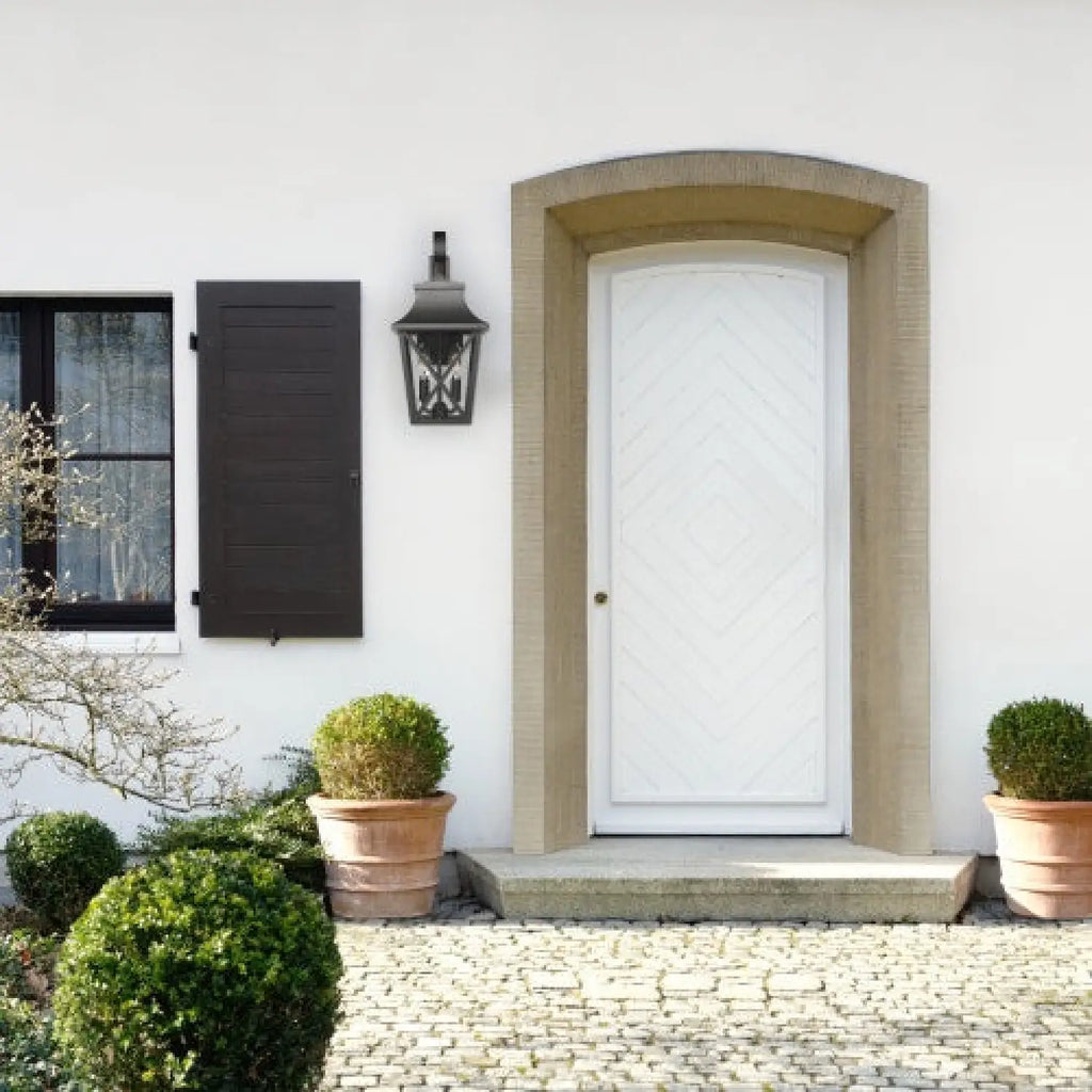 Modern Outdoor Wall Light Fixture with 2 Waterproof Glass Lights
