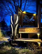 Rustic Metal Fern Luminary | Garden Column