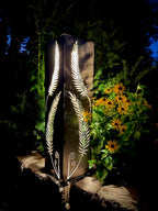 Rustic Metal Fern Luminary | Garden Column