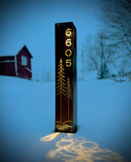 Simple Pines Address Solar Pillar - Steel