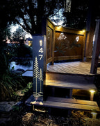 Simple Pines Address Solar Pillar - Steel