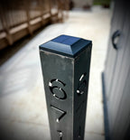 XL Home Address Solar Pillar Light - Steel