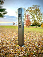 XL Home Address Solar Pillar Light - Steel